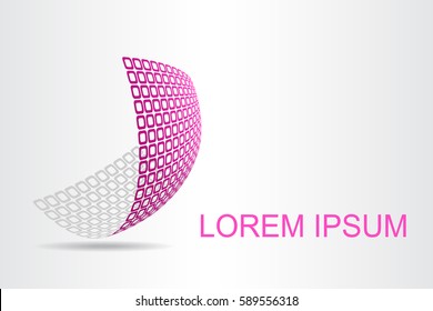 Logo stylized spherical surface with abstract shapes. This logo is suitable for global company, world technologies and media and publicity agencies 