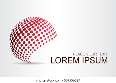 Logo stylized spherical surface with abstract shapes. This logo is suitable for global company, world technologies and media and publicity agencies 