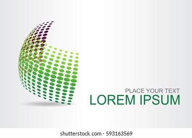 Logo stylized spherical surface with abstract shapes. This logo is suitable for global company, world technologies, media and publicity agencies.
