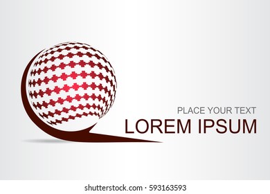 Logo stylized spherical surface with abstract shapes. This logo is suitable for global company, world technologies, media and publicity agencies.