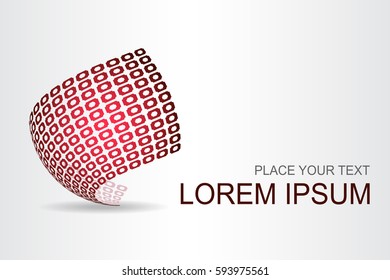 Logo stylized spherical surface with abstract shapes. This logo is suitable for global company, world technologies, media and publicity agencies 