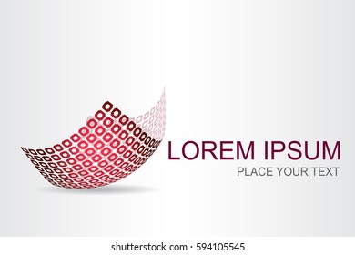 Logo stylized spherical surface with abstract shapes. This logo is suitable for global company, world technologies, media and publicity agencies 