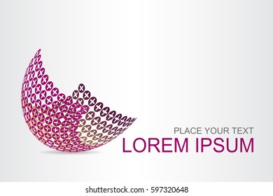 Logo stylized spherical surface with abstract shapes. This logo is suitable for global company, world technologies, media and publicity agencies 