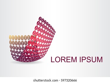 Logo stylized spherical surface with abstract shapes. This logo is suitable for global company, world technologies, media and publicity agencies 