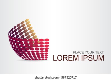 Logo stylized spherical surface with abstract shapes. This logo is suitable for global company, world technologies, media and publicity agencies 