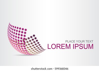Logo stylized spherical surface with abstract shapes. This logo is suitable for global company, world technologies, media and publicity agencies 