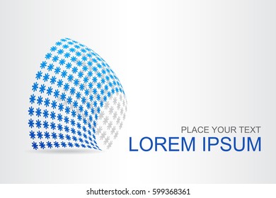 Logo stylized spherical surface with abstract shapes. This logo is suitable for global company, world technologies, media and publicity agencies 