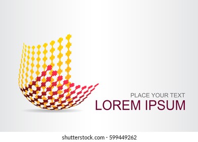 Logo stylized spherical surface with abstract shapes. This logo is suitable for global company, world technologies, media and publicity agencies 