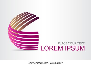 Logo stylized spherical surface with abstract shapes. This logo is suitable for global company, world technologies, media and publicity agencies 