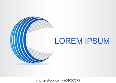 Logo Stylized Spherical Surface With Abstract Shapes. This Logo Is Suitable For Global Company, World Technologies, Media And Publicity Agencies 