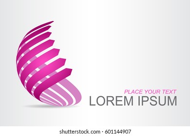 Logo stylized spherical surface with abstract shapes. This logo is suitable for global company, world technologies, media and publicity agencies 