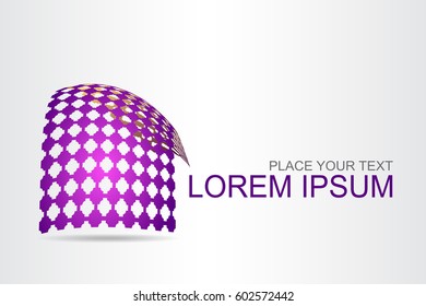 Logo stylized spherical surface with abstract shapes. This logo is suitable for global company, world technologies, media and publicity agencies 