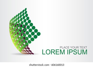 Logo stylized spherical surface with abstract shapes. This logo is suitable for global company, world technologies, media and publicity agencies 