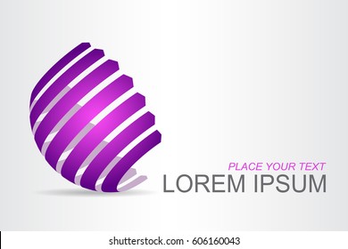 Logo Stylized Spherical Surface With Abstract Shapes. This Logo Is Suitable For Global Company, World Technologies, Media And Publicity Agencies 