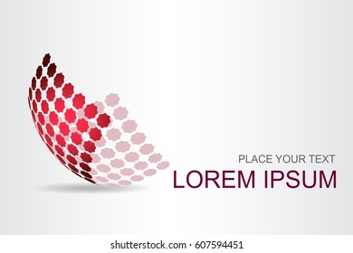 Logo stylized spherical surface with abstract shapes. This logo is suitable for global company, world technologies, media and publicity agencies 