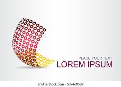 Logo stylized spherical surface with abstract shapes. This logo is suitable for global company, world technologies, media and publicity agencies 