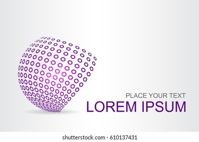 Logo stylized spherical surface with abstract shapes. This logo is suitable for global company, world technologies, media and publicity agencies 
