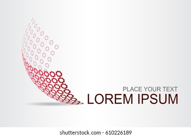 Logo stylized spherical surface with abstract shapes. This logo is suitable for global company, world technologies, media and publicity agencies 