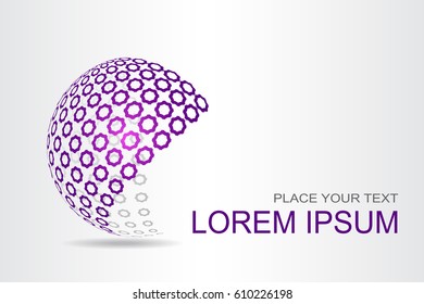 Logo stylized spherical surface with abstract shapes. This logo is suitable for global company, world technologies, media and publicity agencies 