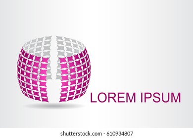 Logo stylized spherical surface with abstract shapes. This logo is suitable for global company, world technologies, media and publicity agencies 