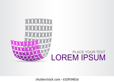 Logo stylized spherical surface with abstract shapes. This logo is suitable for global company, world technologies, media and publicity agencies 