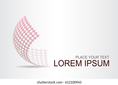 Logo stylized spherical surface with abstract shapes. This logo is suitable for global company, world technologies, media and publicity agencies 