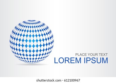 Logo stylized spherical surface with abstract shapes. This logo is suitable for global company, world technologies, media and publicity agencies 