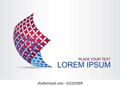 Logo stylized spherical surface with abstract shapes. This logo is suitable for global company, world technologies, media and publicity agencies 
