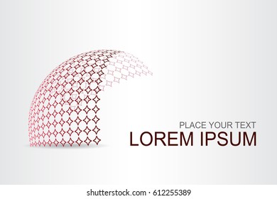 Logo stylized spherical surface with abstract shapes. This logo is suitable for global company, world technologies, media and publicity agencies 