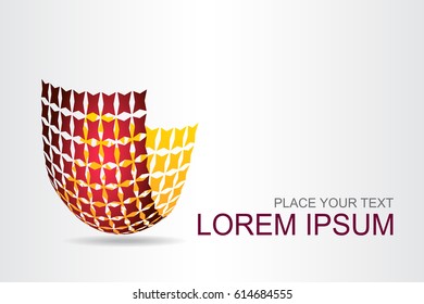 Logo stylized spherical surface with abstract shapes. This logo is suitable for global company, world technologies, media and publicity agencies 
