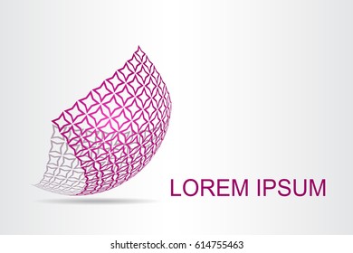 Logo stylized spherical surface with abstract shapes. This logo is suitable for global company, world technologies, media and publicity agencies 