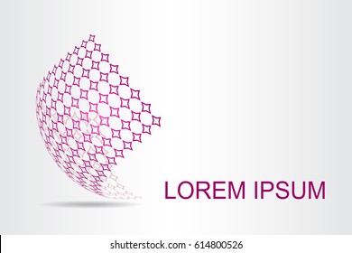 Logo stylized spherical surface with abstract shapes. This logo is suitable for global company, world technologies, media and publicity agencies 