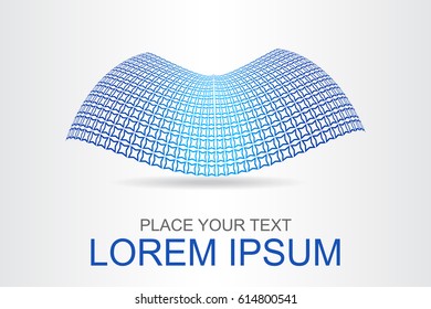 Logo stylized spherical surface with abstract shapes. This logo is suitable for global company, world technologies, media and publicity agencies 