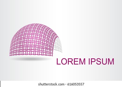 Logo stylized spherical surface with abstract shapes. This logo is suitable for global company, world technologies, media and publicity agencies 