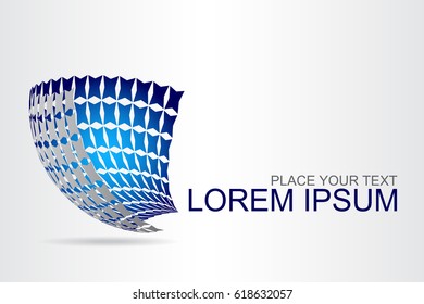 Logo stylized spherical surface with abstract shapes. This logo is suitable for global company, world technologies, media and publicity agencies 