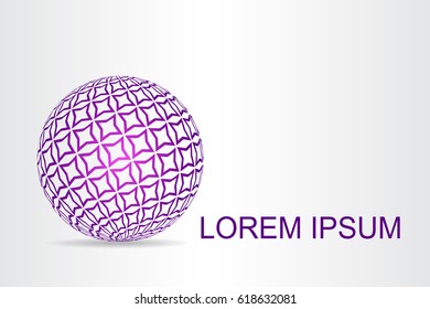 Logo stylized spherical surface with abstract shapes. This logo is suitable for global company, world technologies, media and publicity agencies 