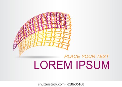 Logo stylized spherical surface with abstract shapes. This logo is suitable for global company, world technologies, media and publicity agencies 