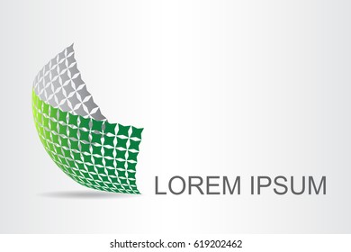 Logo stylized spherical surface with abstract shapes. This logo is suitable for global company, world technologies, media and publicity agencies 