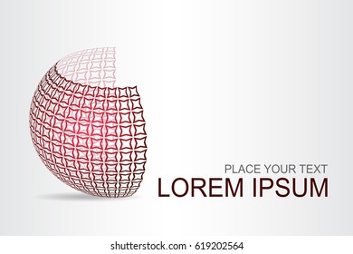 Logo stylized spherical surface with abstract shapes. This logo is suitable for global company, world technologies, media and publicity agencies 