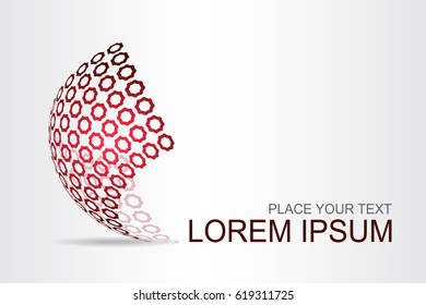 Logo stylized spherical surface with abstract shapes. This logo is suitable for global company, world technologies, media and publicity agencies 