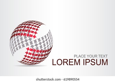 Logo stylized spherical surface with abstract shapes. This logo is suitable for global company, world technologies, media and publicity agencies 