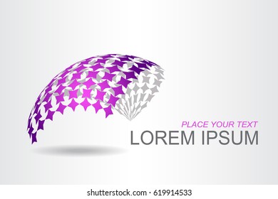 Logo stylized spherical surface with abstract shapes. This logo is suitable for global company, world technologies, media and publicity agencies 