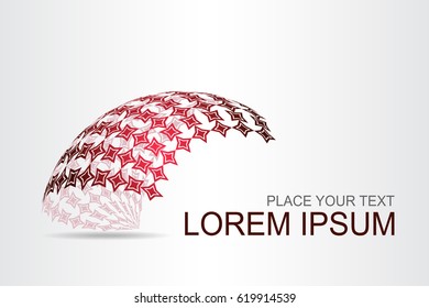 Logo stylized spherical surface with abstract shapes. This logo is suitable for global company, world technologies, media and publicity agencies 