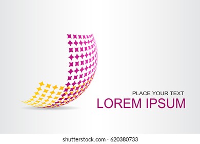 Logo stylized spherical surface with abstract shapes. This logo is suitable for global company, world technologies, media and publicity agencies 