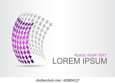 Logo stylized spherical surface with abstract shapes. This logo is suitable for global company, world technologies, media and publicity agencies 