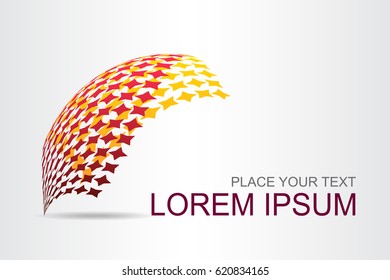 Logo stylized spherical surface with abstract shapes. This logo is suitable for global company, world technologies, media and publicity agencies 