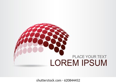 Logo stylized spherical surface with abstract shapes. This logo is suitable for global company, world technologies, media and publicity agencies 