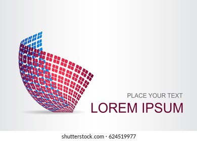 Logo stylized spherical surface with abstract shapes. This logo is suitable for global company, world technologies, media and publicity agencies 