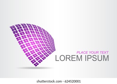 Logo stylized spherical surface with abstract shapes. This logo is suitable for global company, world technologies, media and publicity agencies 