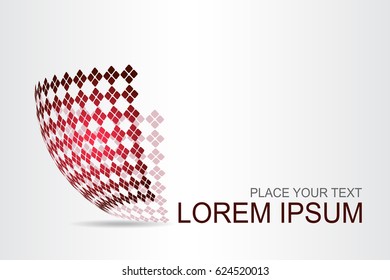 Logo stylized spherical surface with abstract shapes. This logo is suitable for global company, world technologies, media and publicity agencies 
